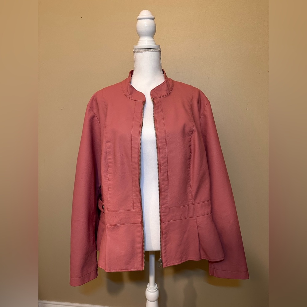 Women's Baccini Pink Faux Leather Jacket